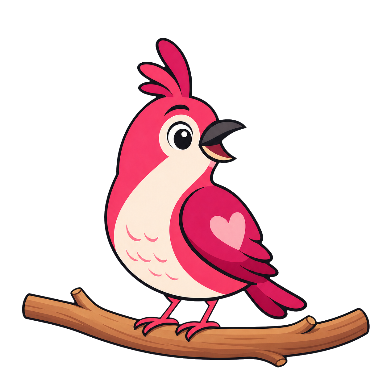 Coo's pink cuckoo bird perched on a branch